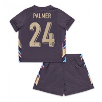 Camisa de Futebol Inglaterra Cole Palmer #24 Equipamento Secundário Infantil Europeu 2024 Manga Curta (+ Calças curtas)